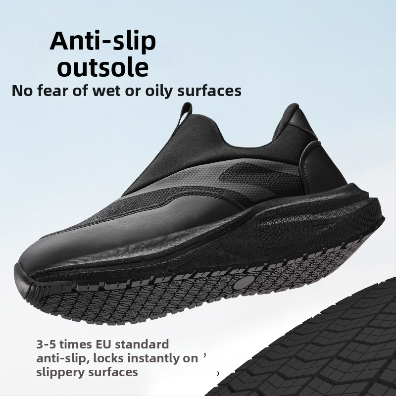 Pantofi anti-alunecare pentru bucătari, ușori și comozi, ușor de purtat și de dat jos, gleznă joasă, vârf rotund