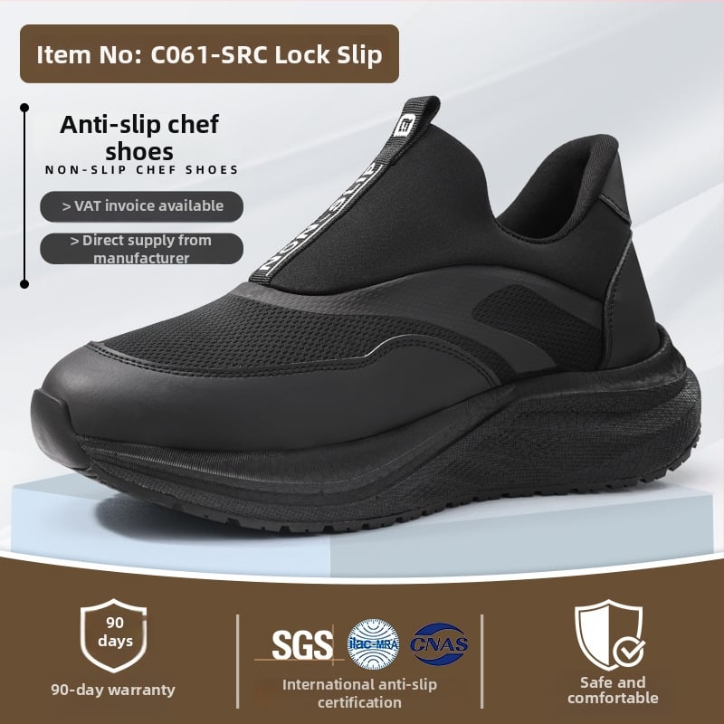 Pantofi anti-alunecare pentru bucătari, ușori și comozi, ușor de purtat și de dat jos, gleznă joasă, vârf rotund