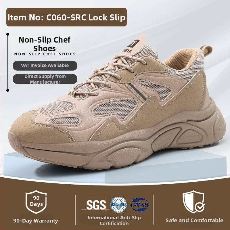Pantofi anti-alunecare pentru bucătari, ușori și comozi, ușor de purtat și de dat jos, gleznă joasă, vârf rotund