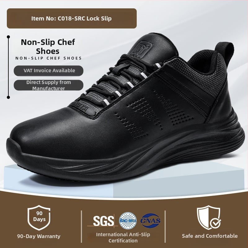 Pantofi anti-alunecare pentru bucătari, ușori și comozi, ușor de purtat și de dat jos, gleznă joasă, vârf rotund