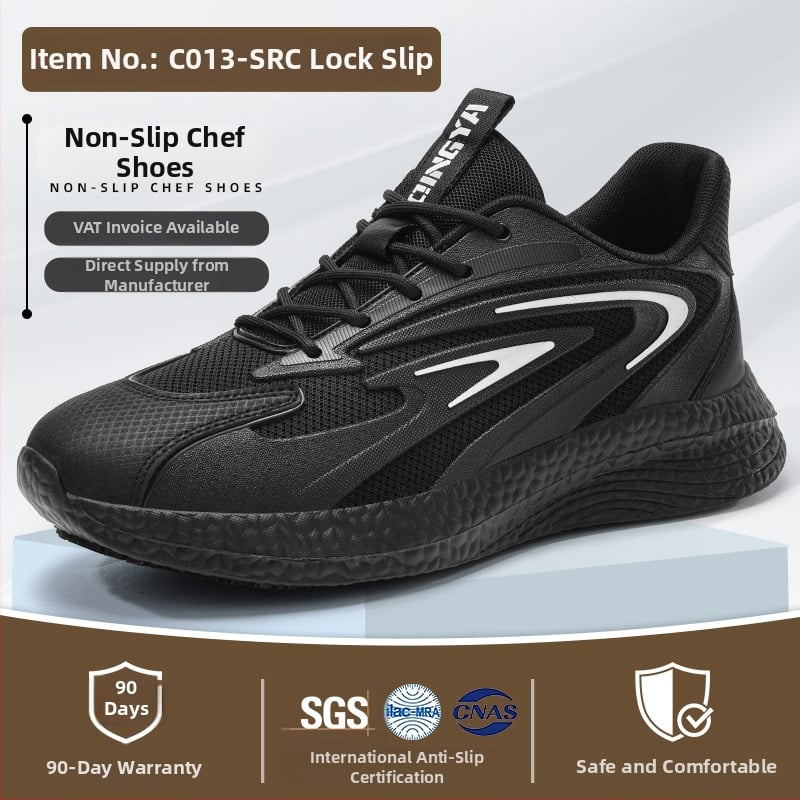 Pantofi anti-alunecare pentru bucătari, ușori și comozi, ușor de purtat și de dat jos, gleznă joasă, vârf rotund