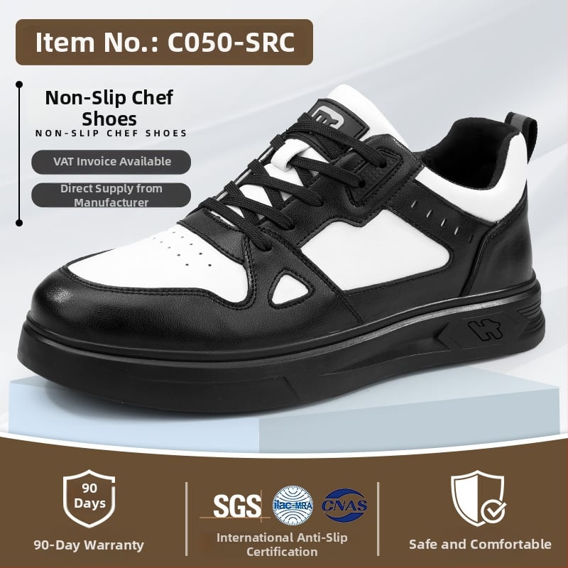 Pantofi anti-alunecare pentru bucătari, ușori și comozi, ușor de purtat și de dat jos, gleznă joasă, vârf rotund