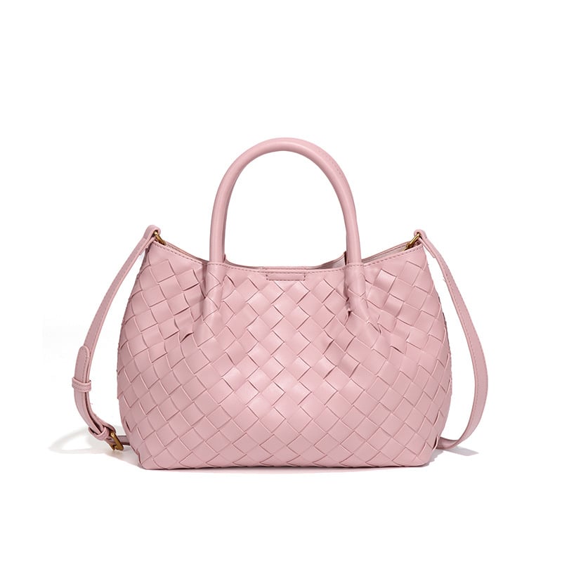 Carlos Milin geantă tote PU țesută manual cu închidere magnetică, buzunar intern cu fermoar și buzunar intern tip patch, căptușeală din poliester, formă orizontală pătrată, curea de umăr simplă