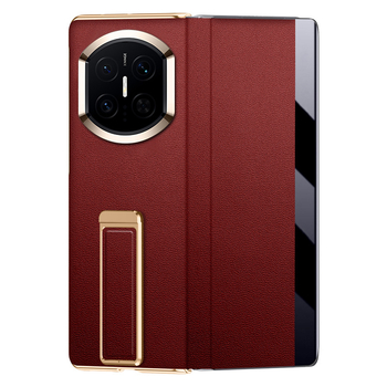 Husă Flip din piele ecologică pentru Huawei MateX7, finisaj electroplacat, funcție magnetică de trezire/odihnă, suport pentru brățară