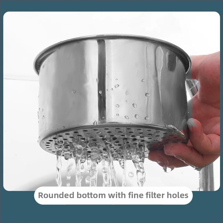 Nerezová oceľ gulbová odkvapkávacia miska so filterom – multifunkčný držiak na drez pre suché a vlhké zvyšky