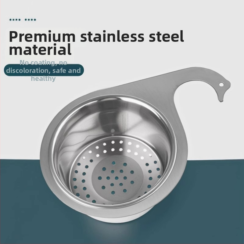 Nerezová oceľ gulbová odkvapkávacia miska so filterom – multifunkčný držiak na drez pre suché a vlhké zvyšky