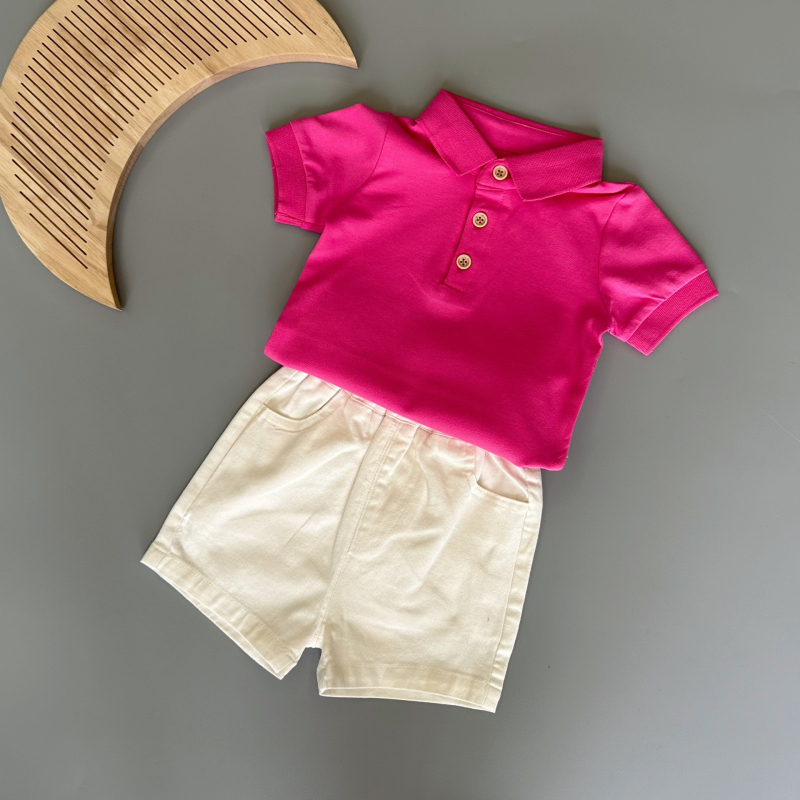 Polo majica za bebe i malu djecu, dvodijelni set, unisex pamuk, ljeto 2025, uzrast 1–3 godine (Unisex · Pamuk · Ljeto · 2025 · 1–3 godine)