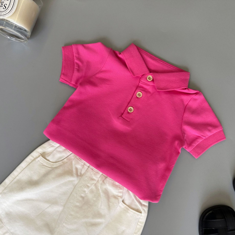 Polo majica za bebe i malu djecu, dvodijelni set, unisex pamuk, ljeto 2025, uzrast 1–3 godine (Unisex · Pamuk · Ljeto · 2025 · 1–3 godine)