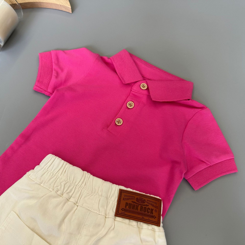 Polo majica za bebe i malu djecu, dvodijelni set, unisex pamuk, ljeto 2025, uzrast 1–3 godine (Unisex · Pamuk · Ljeto · 2025 · 1–3 godine)