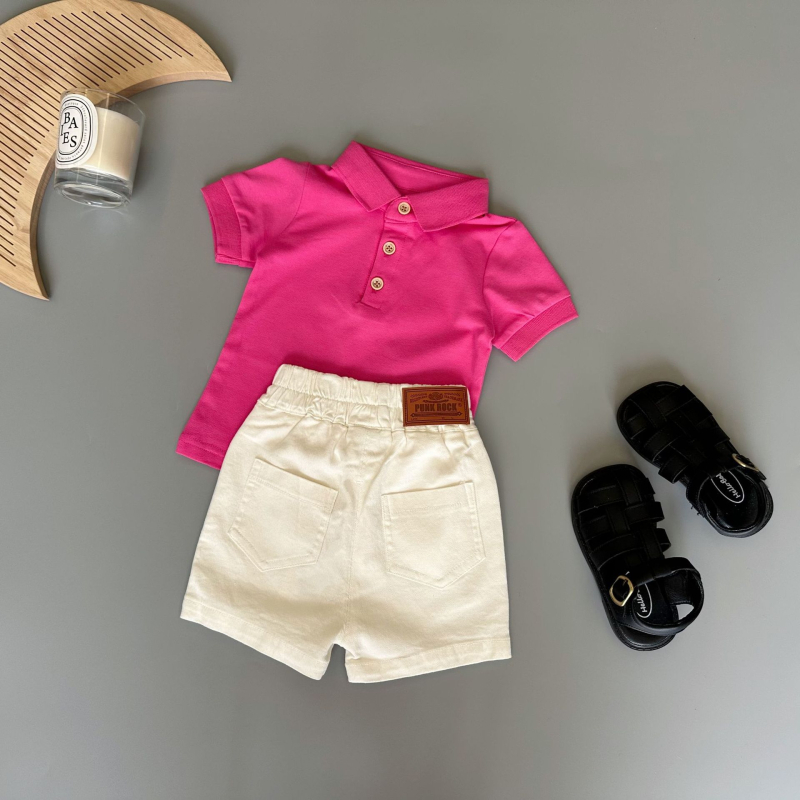 Polo majica za bebe i malu djecu, dvodijelni set, unisex pamuk, ljeto 2025, uzrast 1–3 godine (Unisex · Pamuk · Ljeto · 2025 · 1–3 godine)