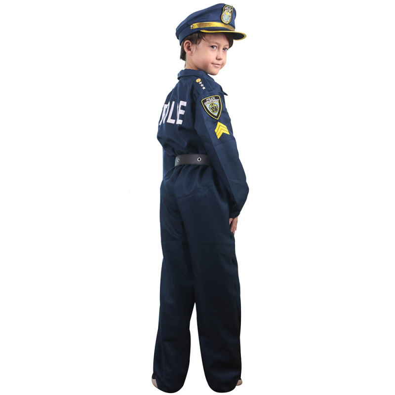 Dječji policijski cosplay kostim za igre i anime – za dječake; glavna tkanina: 100% poliester; smjesa kemijskih vlakana; za uzrast do 17 godina