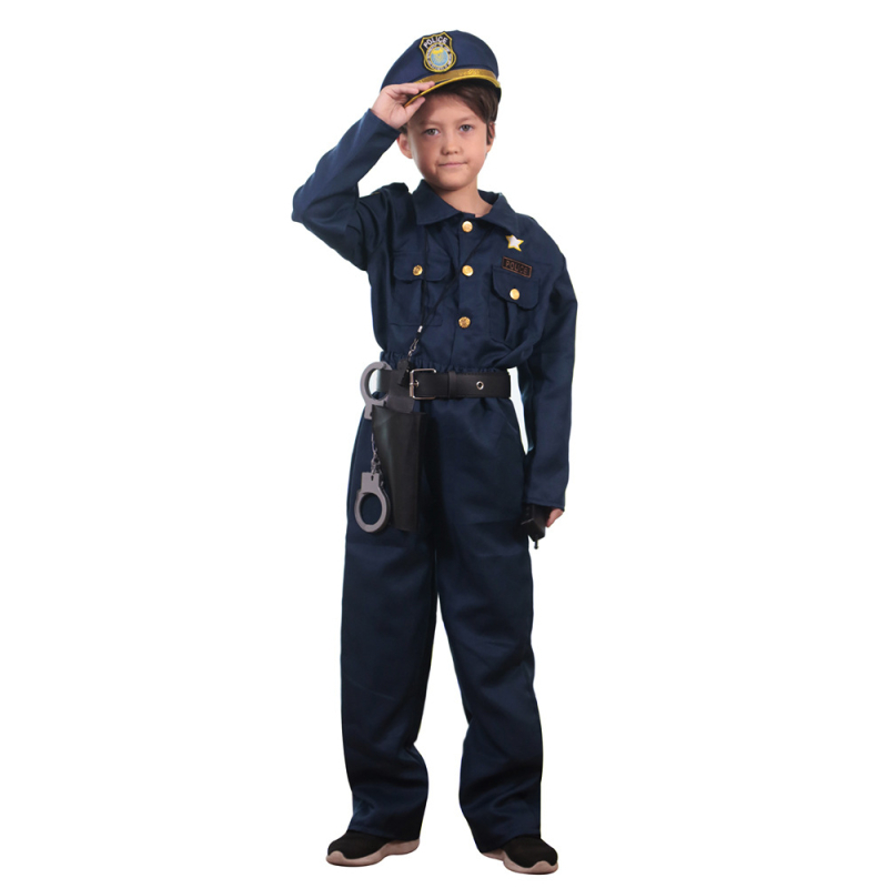 Dječji policijski cosplay kostim za igre i anime – za dječake; glavna tkanina: 100% poliester; smjesa kemijskih vlakana; za uzrast do 17 godina