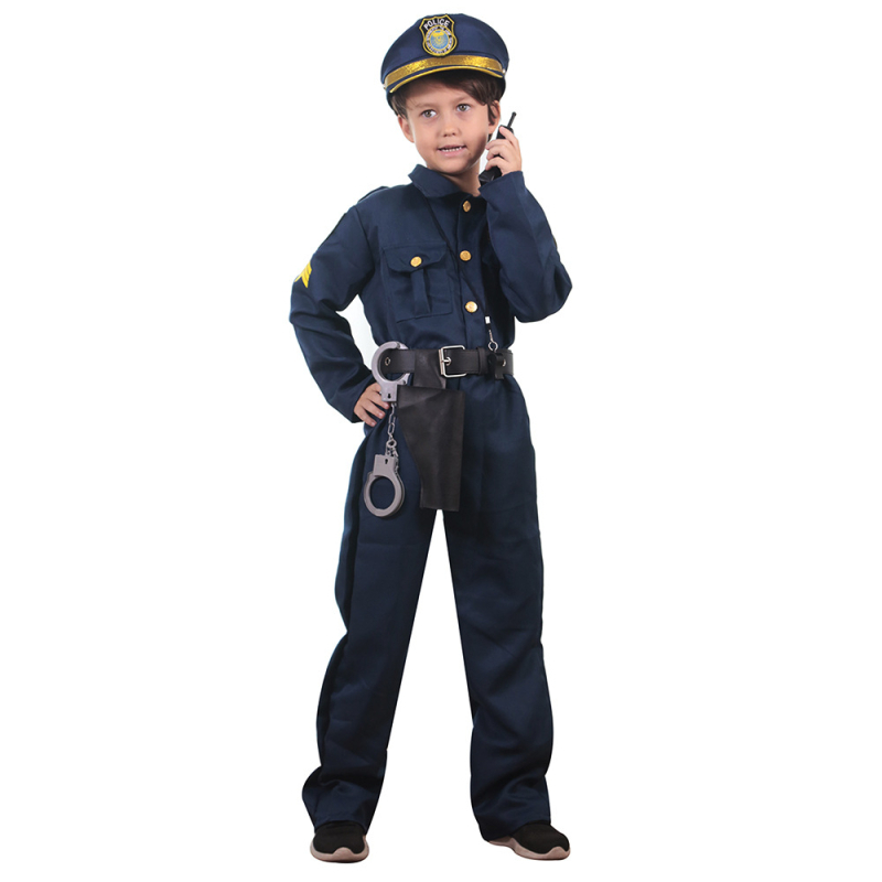 Dječji policijski cosplay kostim za igre i anime – za dječake; glavna tkanina: 100% poliester; smjesa kemijskih vlakana; za uzrast do 17 godina