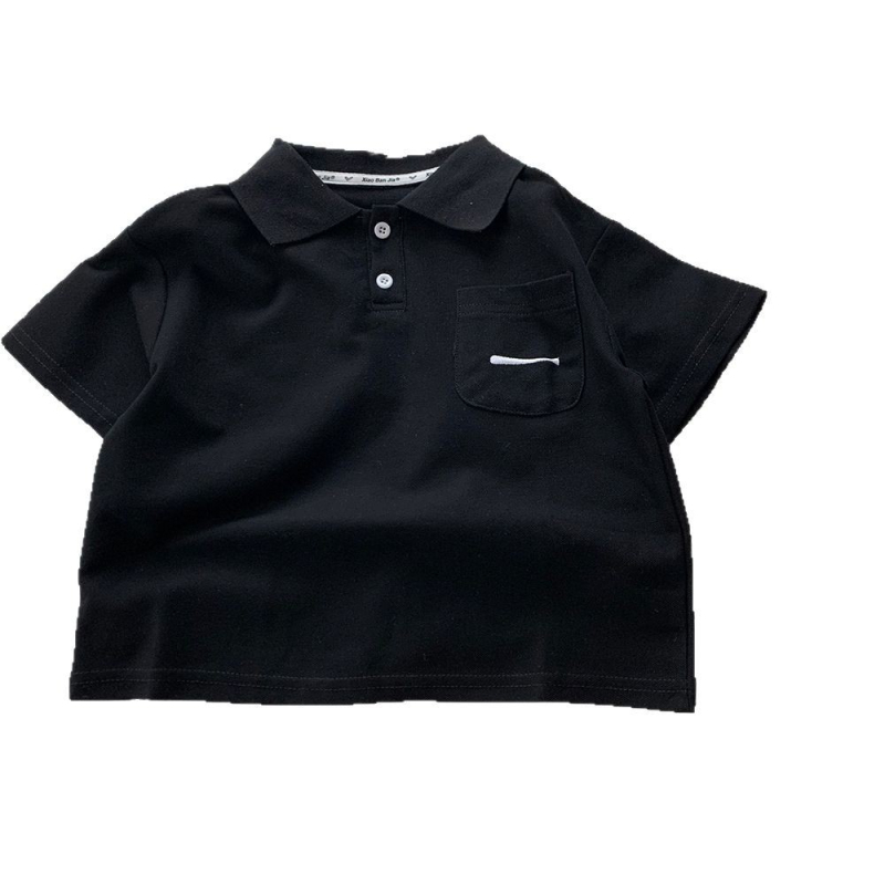 Dječja polo majica u korejskom stilu, pamuk, kratki rukavi, ljeto 2025, unisex, za djecu 3-8 godina