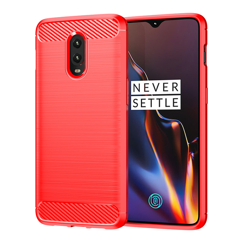 Carcasă TPU pentru OnePlus 6/6T – Finisare mată, Model textură carbon, Protecție anti-cadere, Atașare magnetică