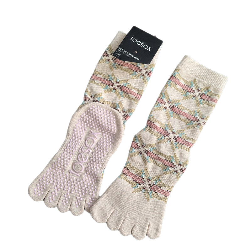 Υψηλές κάλτσες γιόγκα με πέντε δάχτυλα, αντιολισθητικές, απορροφούν τον ιδρώτα, αντιτριβή · 70–80% βαμβάκι