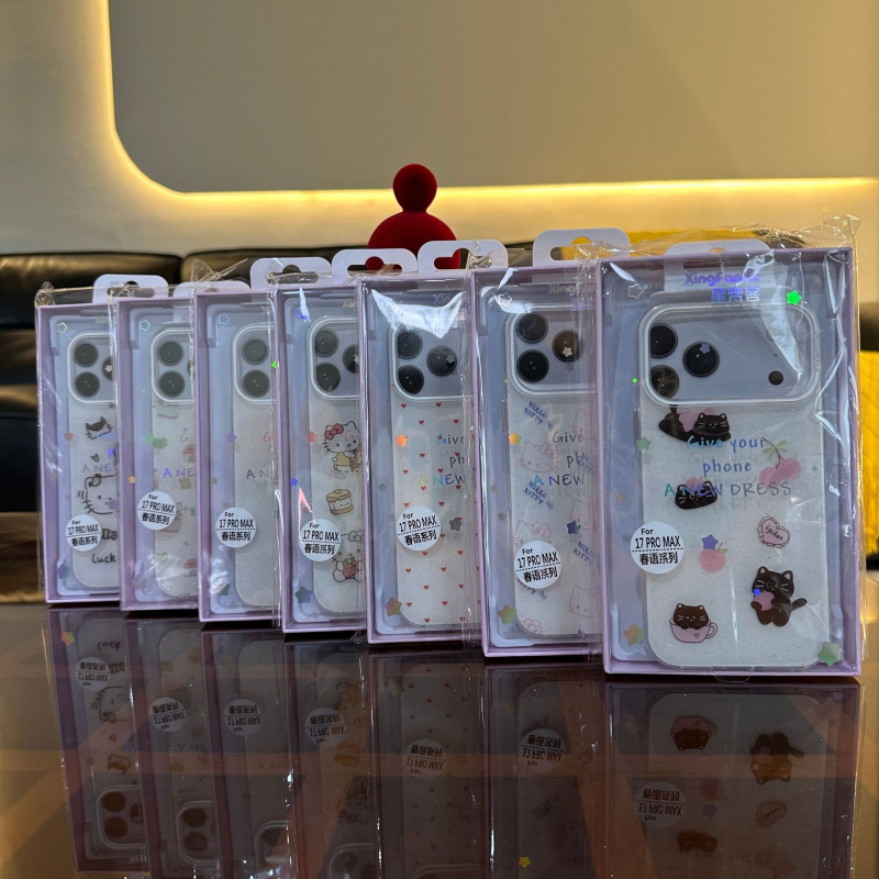 Kućište za telefon s glitter dizajnom crtanog lika, mekani rubovi, TPU materijal, otporno na pad, kompatibilno s iPhone 15/16/17 serijom