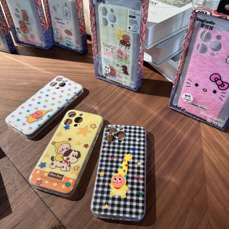 Kućište za telefon s glitter dizajnom crtanog lika, mekani rubovi, TPU materijal, otporno na pad, kompatibilno s iPhone 15/16/17 serijom
