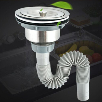 Kuhinjski sudoper od nehrđajućeg čelika s dvostrukim koritom, odvodni sustav u obliku S, vučni odvod, model 8040B, stil modernog minimalizma