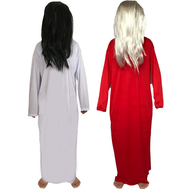 Sadako cosplay kostim za Halloween, unisex za odrasle, glavni materijal pamuk, 30% polipropilen, podstava akril 40%, pogodan za scenu, sve sezone