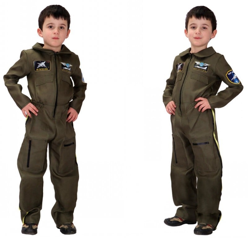Dječji astronaut cosplay kostim za igranje i anime uloge, kamuflažni dizajn inspiriran Zrakoplovstvom, Spandex tkanina, 80–90% Spandex, za dječake mlađe od 17 godina