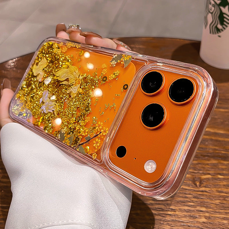 Carcasă pentru telefon cu motiv arborele bogăției, reliefată, cu monede din foiță de aur, transparentă, pentru iPhone 17/17 Pro/16 Pro Max