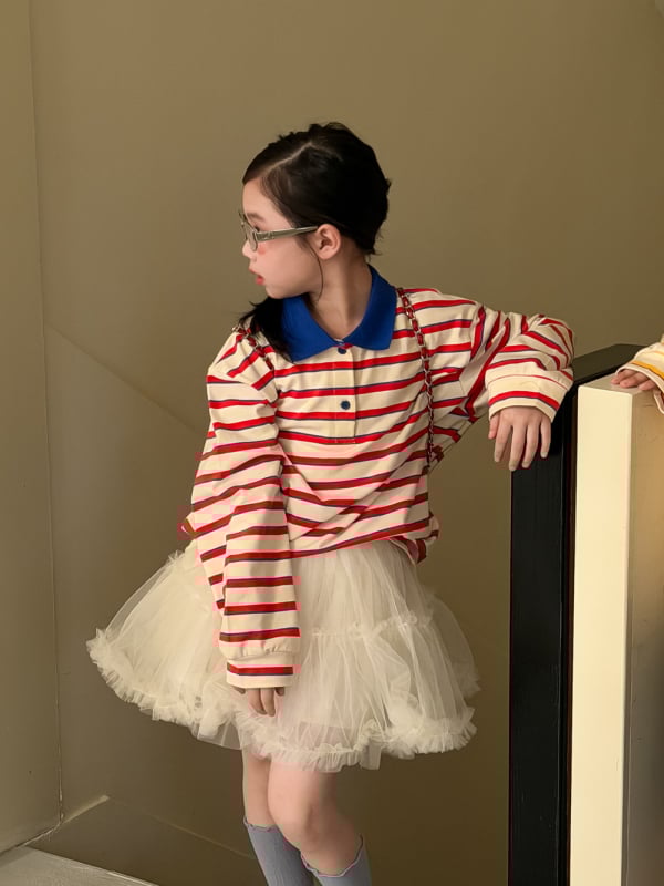 POLO риза за деца, корейски стил, райе, 98% памук 2% еластан, за деца 3-8 г., код 2026C12