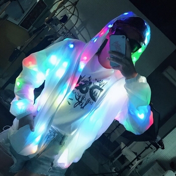 Bulangkeji LED svijetleća kapuljača jakna za unisex na scenskim nastupima, jesen 2021