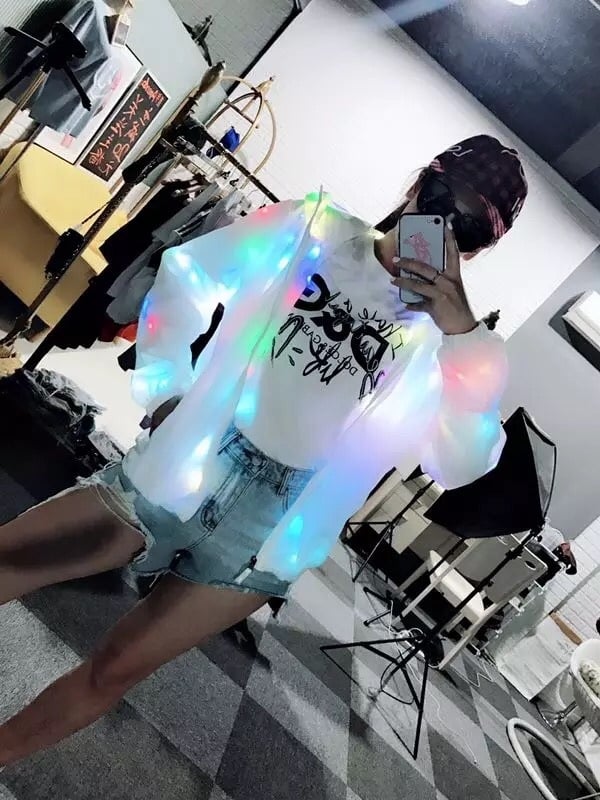 Bulangkeji LED svijetleća kapuljača jakna za unisex na scenskim nastupima, jesen 2021