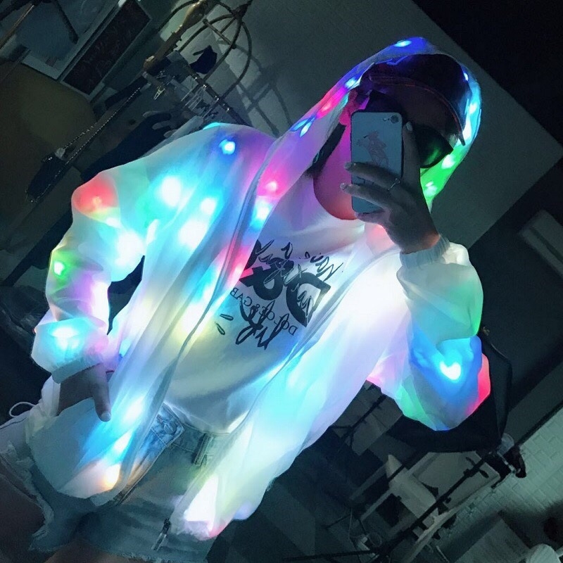 Bulangkeji LED svijetleća kapuljača jakna za unisex na scenskim nastupima, jesen 2021