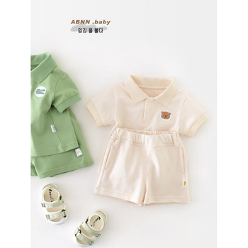 Dječji ljetni polo set s kratkim hlačama, prozračni pamuk, casual stil, uzrast 1–3 godine