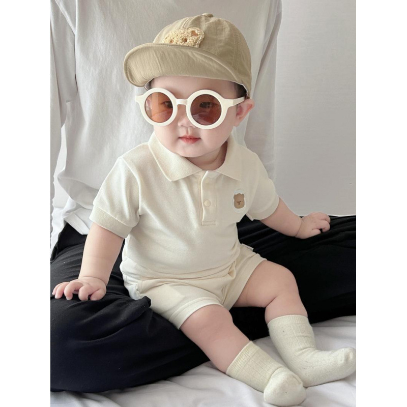 Dječji ljetni polo set s kratkim hlačama, prozračni pamuk, casual stil, uzrast 1–3 godine