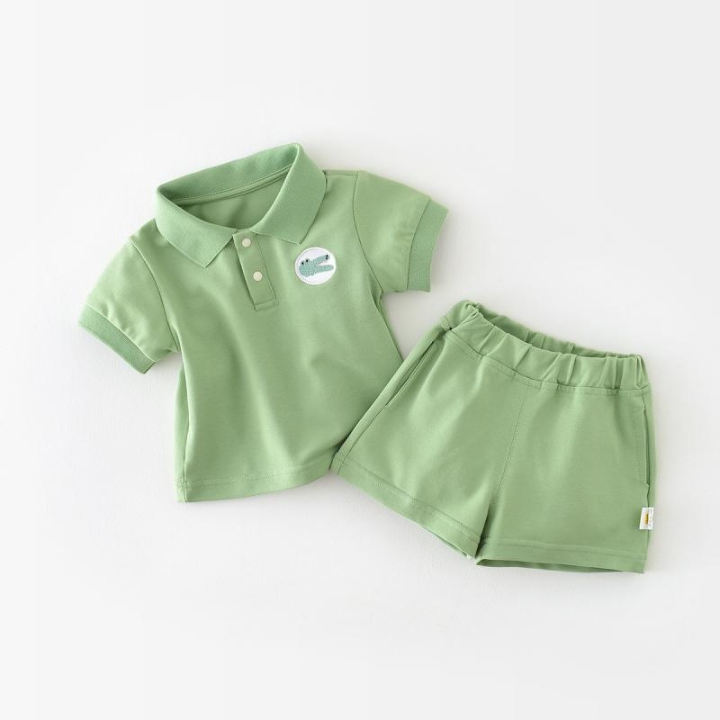 Dječji ljetni polo set s kratkim hlačama, prozračni pamuk, casual stil, uzrast 1–3 godine