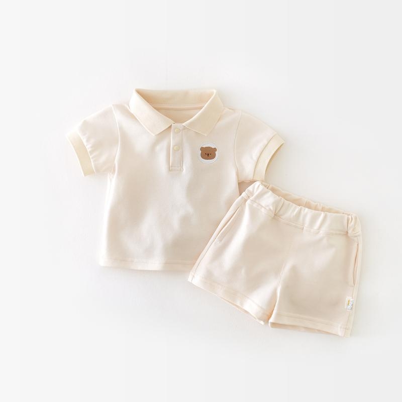 Dječji ljetni polo set s kratkim hlačama, prozračni pamuk, casual stil, uzrast 1–3 godine