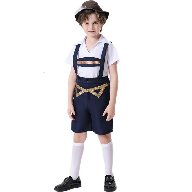 Muški bavarski kostim za ulogu, Oktoberfest, etnički ples, poliester, sadržaj poliester 70–80%, za osobe mlađe od 17 godina, jesen 2023