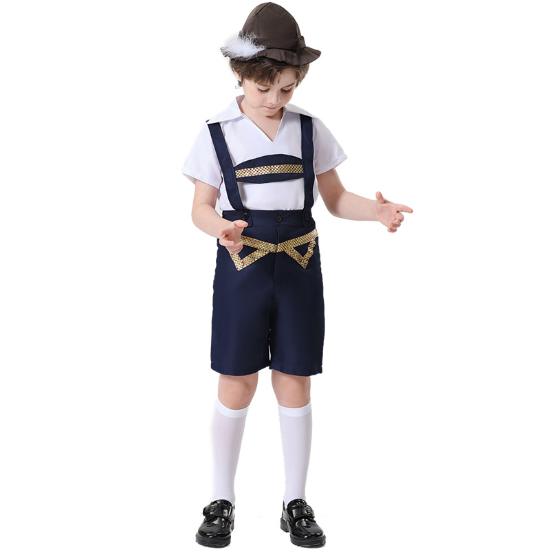 Muški bavarski kostim za ulogu, Oktoberfest, etnički ples, poliester, sadržaj poliester 70–80%, za osobe mlađe od 17 godina, jesen 2023