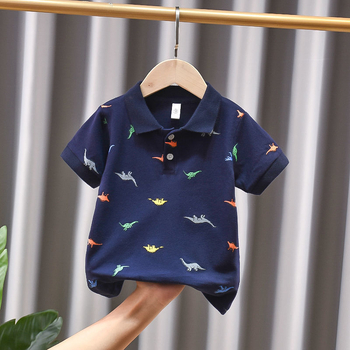 Muško polo majica kratkih rukava, dinosaura print, pamuk, 81–95% pamuka, ljetni stil