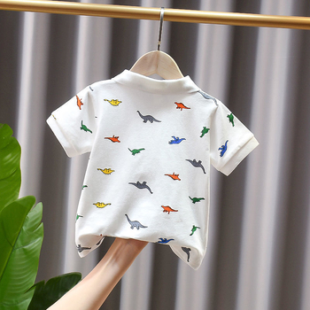 Muško polo majica kratkih rukava, dinosaura print, pamuk, 81–95% pamuka, ljetni stil