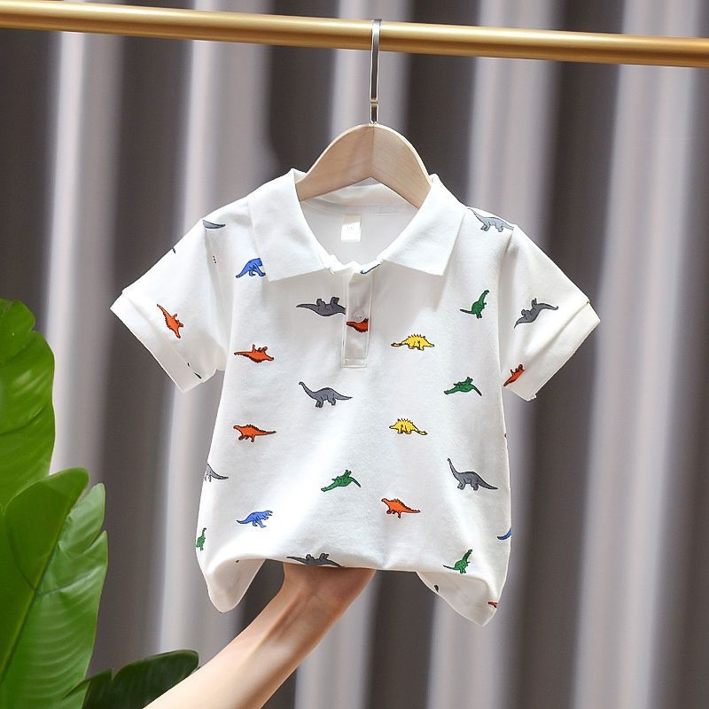 Muško polo majica kratkih rukava, dinosaura print, pamuk, 81–95% pamuka, ljetni stil