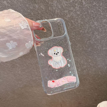 Etui za iPhone, karikatura slatko stil, TPU materijal, elektroplatirano premazivanje, otpornost na pad, kompatibilno s linijom iPhone 11–16