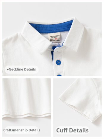 Polo majica za dječake, 100% pamuk, Casual, Ljeto 2026, Jednobojna, Uzrast 3–8 godina