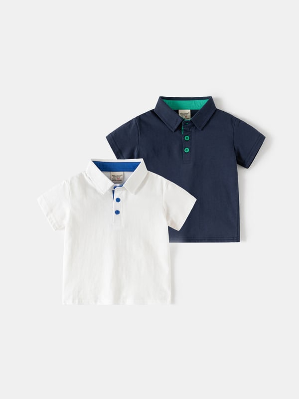 Polo majica za dječake, 100% pamuk, Casual, Ljeto 2026, Jednobojna, Uzrast 3–8 godina