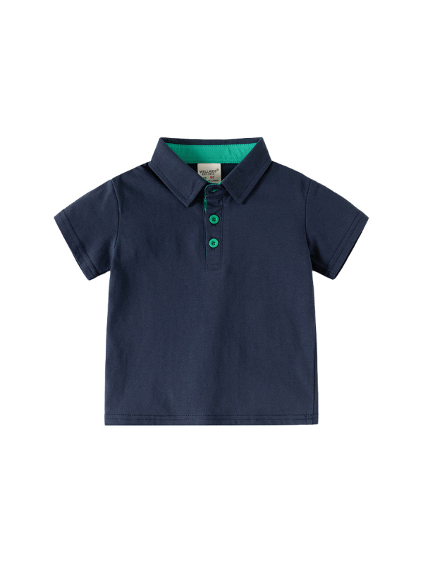 Polo majica za dječake, 100% pamuk, Casual, Ljeto 2026, Jednobojna, Uzrast 3–8 godina