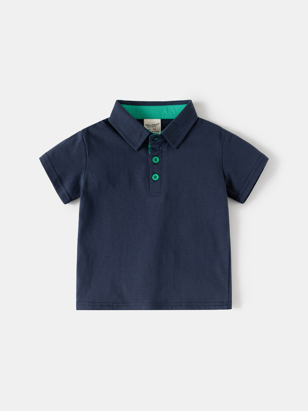 Polo majica za dječake, 100% pamuk, Casual, Ljeto 2026, Jednobojna, Uzrast 3–8 godina