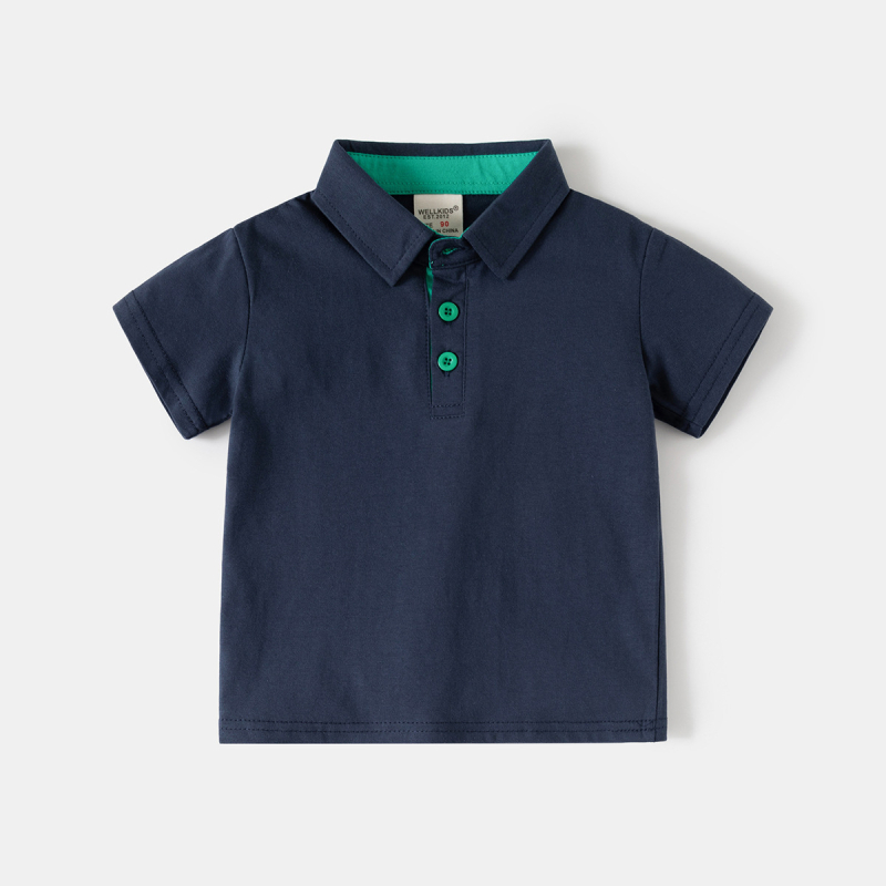 Polo majica za dječake, 100% pamuk, Casual, Ljeto 2026, Jednobojna, Uzrast 3–8 godina