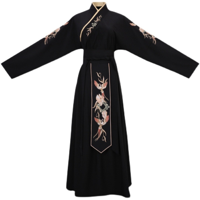 Muški Hanfu dvodijelni set s izvezom Xuan Bird, kineskog stila, pamuk