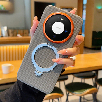 Ochranný obal Huawei Mate80 s otáčacím stojanom, magnetický tvrdý obal, umelá koža, proti pádu, pre Mate80/Mate80 Pro a Mate70/60