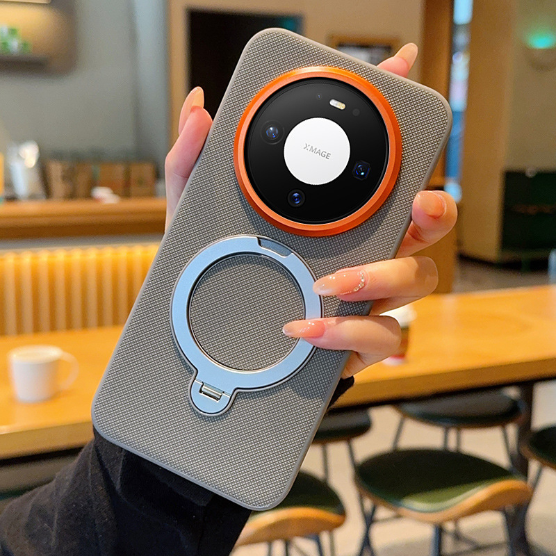 Ochranný obal Huawei Mate80 s otáčacím stojanom, magnetický tvrdý obal, umelá koža, proti pádu, pre Mate80/Mate80 Pro a Mate70/60