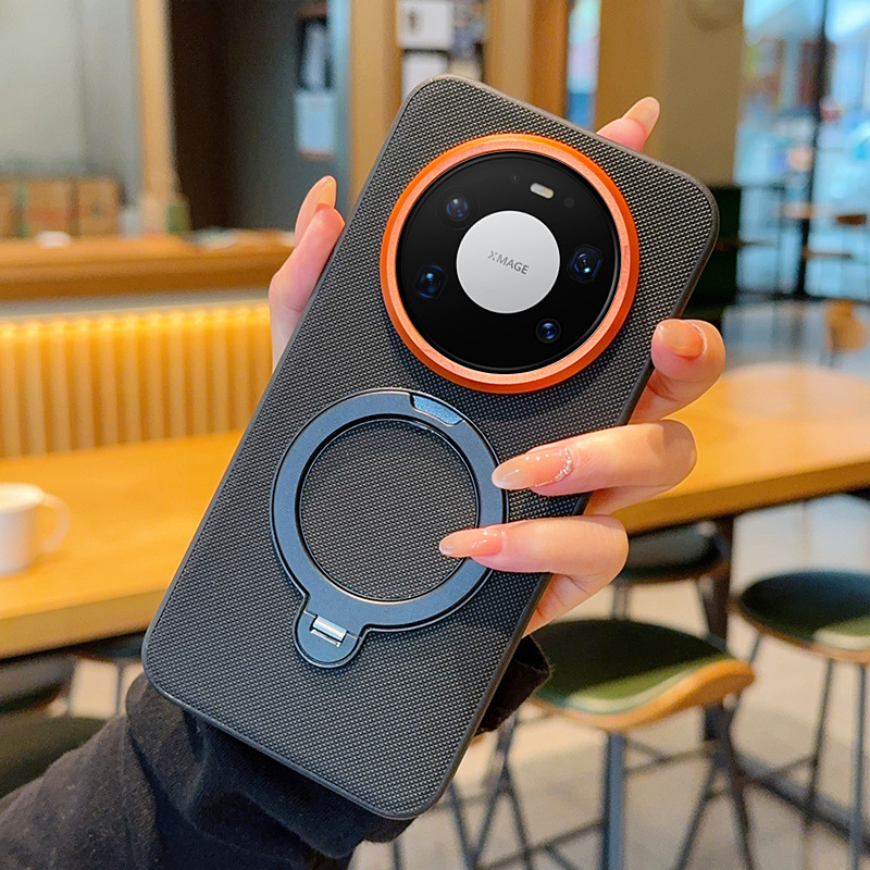 Ochranný obal Huawei Mate80 s otáčacím stojanom, magnetický tvrdý obal, umelá koža, proti pádu, pre Mate80/Mate80 Pro a Mate70/60