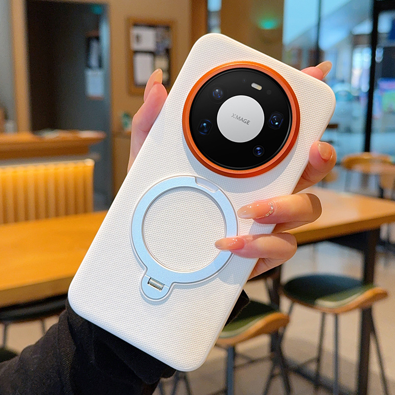 Ochranný obal Huawei Mate80 s otáčacím stojanom, magnetický tvrdý obal, umelá koža, proti pádu, pre Mate80/Mate80 Pro a Mate70/60